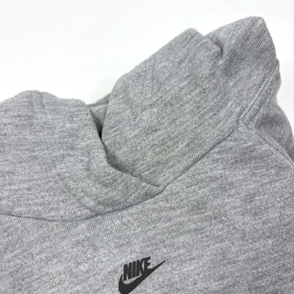 VTG Y2K Nike Hoodie Womens Sz M Gray Cropped Center Swoosh Just Do It Boxy Sweat